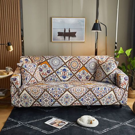Housse de Canapé 2 Place 140-180cm Couverture Canapé avec Accoudoirs Moderne Couvre Canapé Elastique Universelle Revêtement de Canapé Housse de Protection Maroc (1/4)