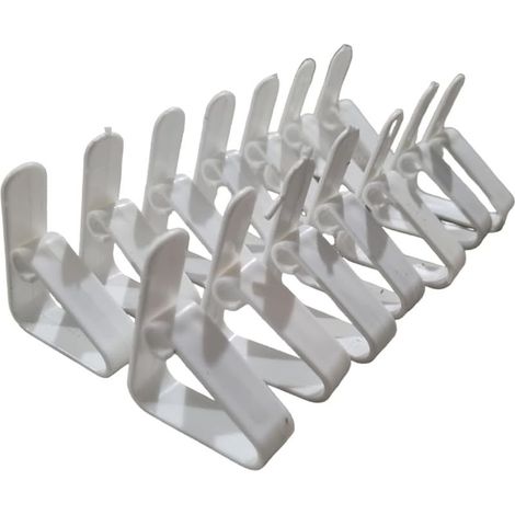 Set de 16 Pinces Clips Nappes Blanches - Robustes, Polyvalentes, et Prêtes à Utiliser pour Toutes Vos Occasions - Pince à nappes en Plastique (1/5)