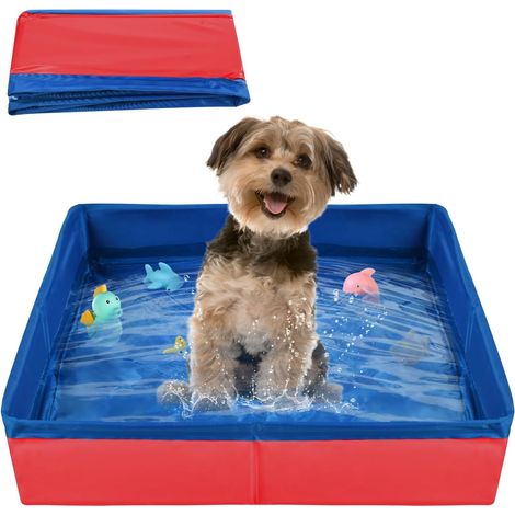 1 Piscine Pliable, PVC Écologique, Fond Antidérapant, Pour Chat Et Chien, Bain Et Jeux D'eau