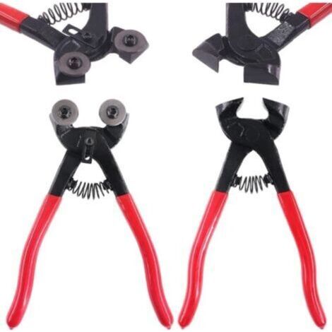 Lot de 2 outils de mosaïque comprenant une pince à mosaïque en verre robuste et une pince à carrelage, en alliage d'acier trempé, parfait pour le bricolage de mosaïque de carrelage