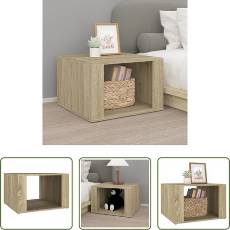 vidaXL Nachttisch Holzwerkstoff - Nachttisch Sonoma-Eiche 57x55x36 cm Holzwerkstoff (1/5)