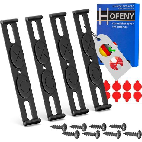 Kennzeichenhalter rahmenlos für Autos, Set für 2 Kennzeichen, 110mm Höhe, schwarz (1/5)