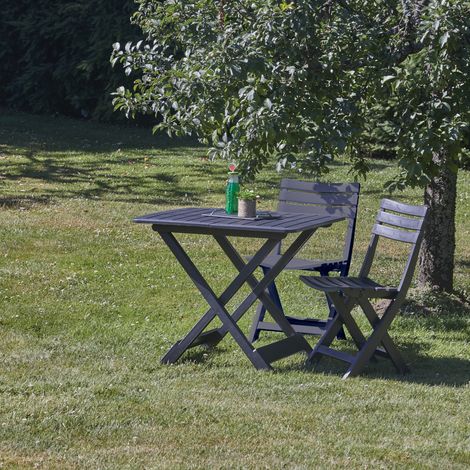 Ensemble table et chaises pliantes Gris anthracite 80x72x70 cm