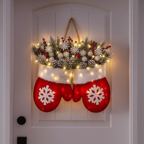 Ghirlanda natalizia scintillante con 120 LED, ghirlanda artificiale per la porta d'ingresso, palline di Natale da appendere per la decorazione della parete