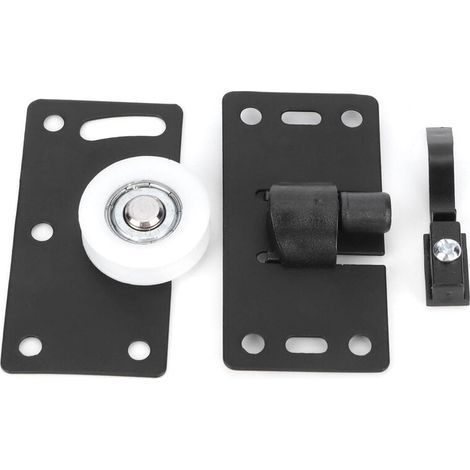 Jeu de roues de porte coulissante, quincaillerie de poulie de porte en acier laminée à froid pour armoire, placard, garde-robe (1/4)