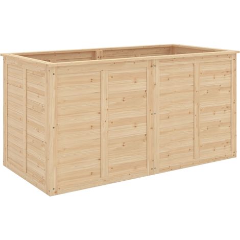 Hochbeet Holz 152 x 77 x 77 cm Erhöhtes Tief Kräuterbeet mit Offenem Boden Verstärkungsstangen