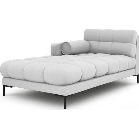Méridienne gauche en tissu structurel gris clair (1/4)