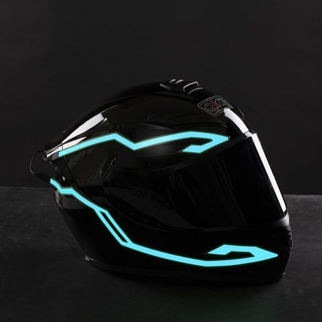 4-in-1 LED-Lichtleiste für Motorradhelme, Antibeschlag- und Regenschutz-Neonaufkleber, dekorativer phosphoreszierender Klebstoff, universelle Lichtleiste (1/5)