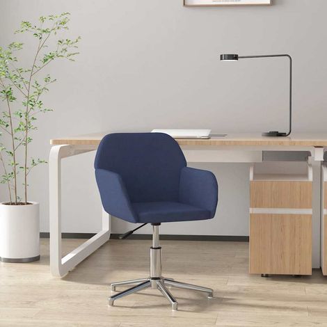 vidaXL Chaise pivotante de bureau Bleu Tissu (1/5)