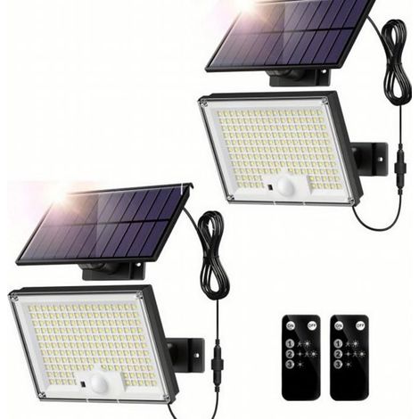 Lampe Solaire Extérieur 172 LED 3 Modes Lumière Solaire Extérieure Détecteur de Mouvement, Lampe Solaire IP65 (lumière froide)2pcs