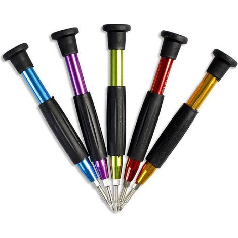TrAdE Shop Traesio - Cacciaviti Precisione 5 Pz X Riparazione Computer Cellulare Tablet Giraviti 8222 - (1/2)