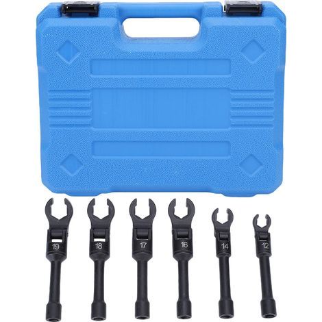 Set of 6 long flexible cross wrenches 3/8 inch - For 12-19mm nuts (diesel injectors, piping) (1/5)