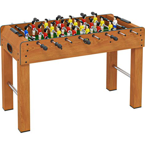 Baby-foot professionnel en bois pour enfants et adultes, avec 8 barres et 2 balles, idéal pour la maison ou les salles de jeux. Montage facile. Dimensions : 122 x 61 x 80,7 cm. Couleur : Naturel. (1/5)