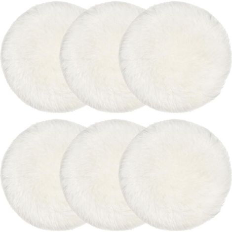 Juego de 6 almohadillas de pulido de lana de 125 mm, tapas de pulido para lijadora orbital aleatoria, suelos de corcho -Crezuo