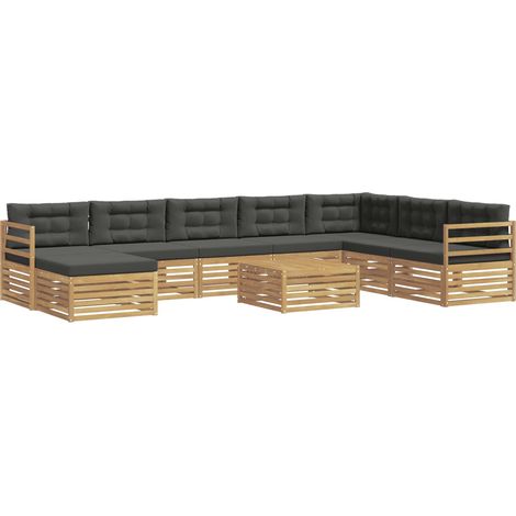 Set di divani da esterno 9 pz 8-Posti Bianco e Antracite vidaXL (1/5)