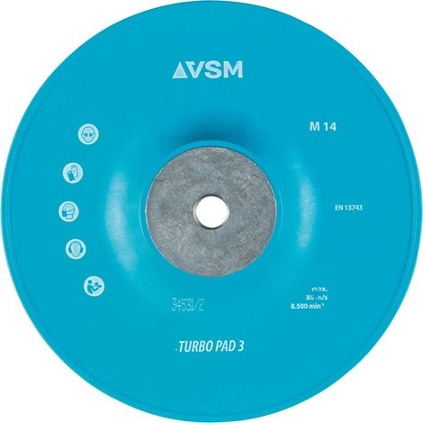 VSM Fiberscheiben-Stützteller TURBO PAD 3 hart/gerippt, Außen-Ø: 180 mm
