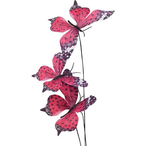 Branche décorative avec papillons en textile rose pour bouquet et mur 10 x 10 x 65 cm - PANGIVO (1/2)
