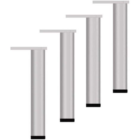 4 Pièces Pieds de Meuble Réglable 25cm Pied Canapé Moderne Pattes de Lits Argent Pieds Rechange pour Table Armoire (1/5)