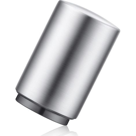 Apribottiglie Premium (argento), 1 pezzo in acciaio inossidabile, apertura automatica con una semplice pressione, non distruttivo e veloce, modello piccolo e portatile, ideale per casa, bar, picnic, c