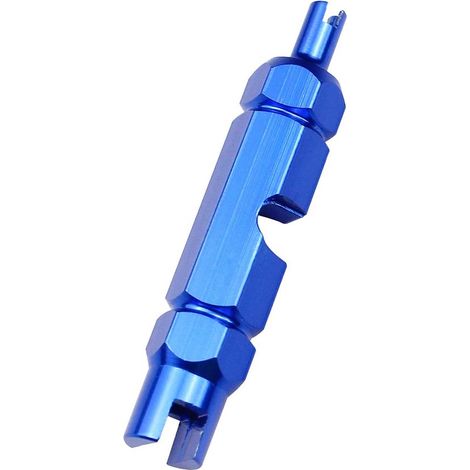 Allecto，Herramienta para extraer el núcleo de la válvula de bicicleta，Para válvulas Presta y Schrader，Azul，Accesorio para bicicleta (1/5)