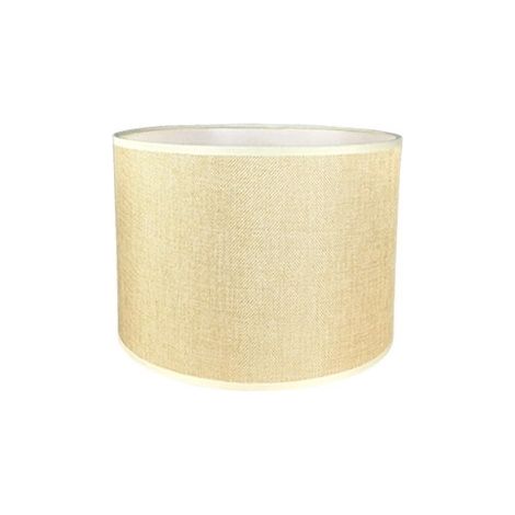 Pantalla Cilíndrica De Tela De Lino Hecha A Mano De MINKUROW, Para Lámpara De Mesa, Lámpara Colgante, Lámpara De Pie (Beige, Diámetro 22 Cm X Altura 17 Cm) (1/2)
