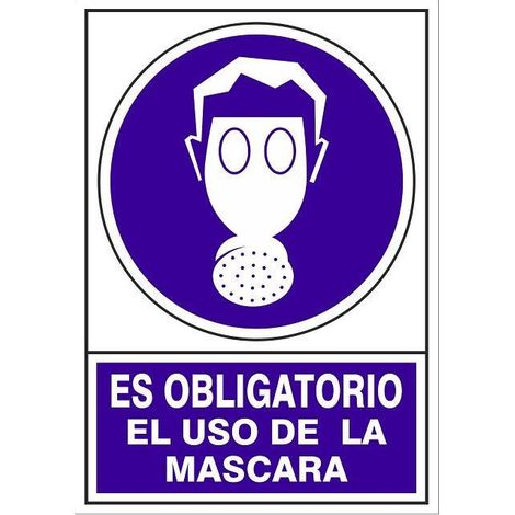 señal 606 adhesiva 105x74''obli.uso masc'' es obligatorio el uso de mascarilla