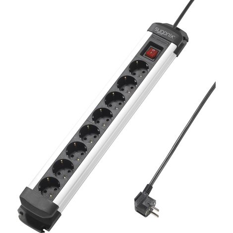 Sygonix SY-4538258 Steckdosenleiste 8fach Schwarz, Silber Schutzkontakt 1 St. (1/5)