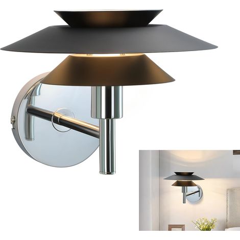 GBLY Lámpara de pared interior para dormitorio - Diseño en metal negro, lámpara de mesilla G9, moderna y creativa, iluminación de pared para salón, escalera - Sin bombilla (Máx. 25W).