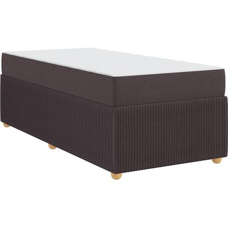 Lit simple,Lit adulte,Cadre de lit avec matelas Marron foncé 90 x 200 cm tissu CFW2221966 (1/5)