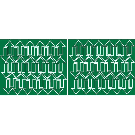 Adesivi a forma di freccia, 5x3 cm, 72 pezzi, verde lucido.
