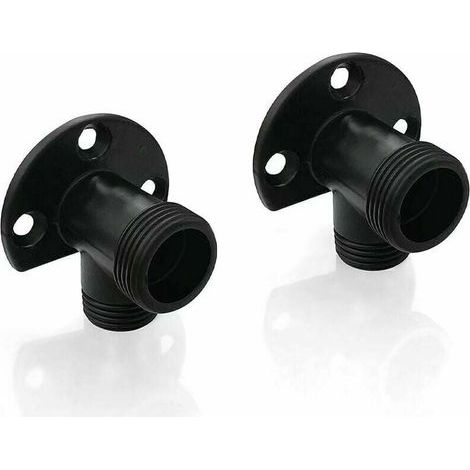 Kit d'installation noir mat pour connecter le tuyau pour robinet apparent, système de douche extérieur, mitigeur thermostatique, conversion encastré en surface NPT 1/2 mâle par G 3/4 mâle, 2 pcs (1/2)