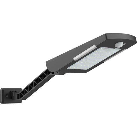 Éclairage solaire extérieur, 48 LED 600 lm, allumage/extinction automatique du crépuscule à l'aube avec détecteur de mouvement PIR pour parking et jardin.-AquaForge