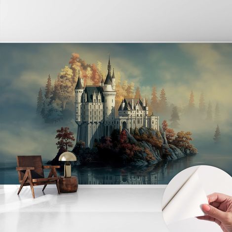 Papier peint autocollant avec imprimé pour décoration intérieure pour rénovation a motif Château de conte de fées 416x254 cm (1/5)