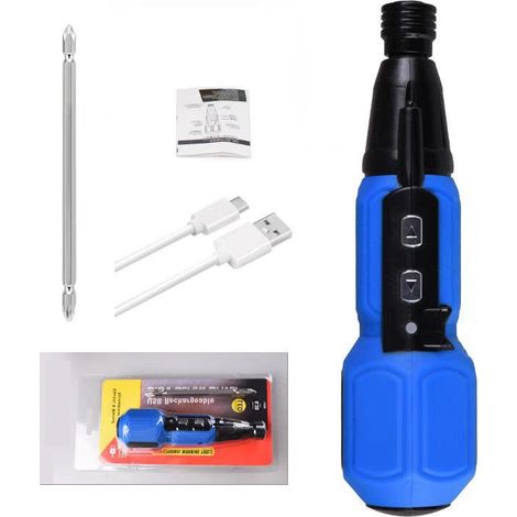 Visseuse Sans Fil - Tournevis électrique rechargeable avec LED intégrée - Bleu (1/4)