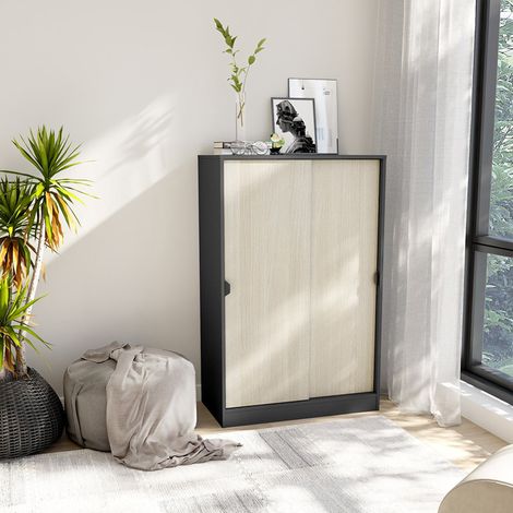 Guardarropa 2 Puertas Stelvio, Armario Dormitorio 2 Estantes, 40x119h cm Gris Antracita (1/5)
