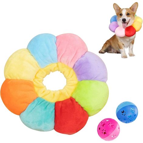 1 Collier de protection, bords souples, motif tournesol, ajustable, pour chat et petit chien (1/5)