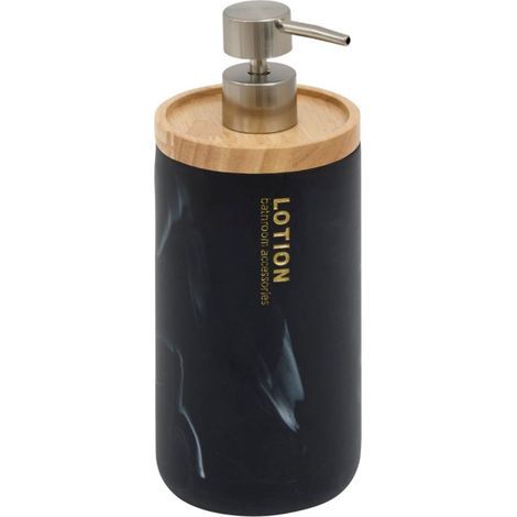 Distributeur de Savon Effet Marbre "Lea" 842ml Noir (1/2)