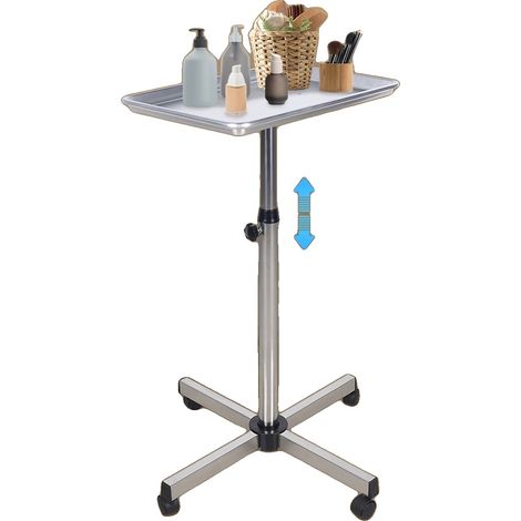 Salon Rollwagen, Aluminiumlegierung, höhenverstellbar, sanft rollende Räder, abgerundete Kanten, Edelstahl (1/5)