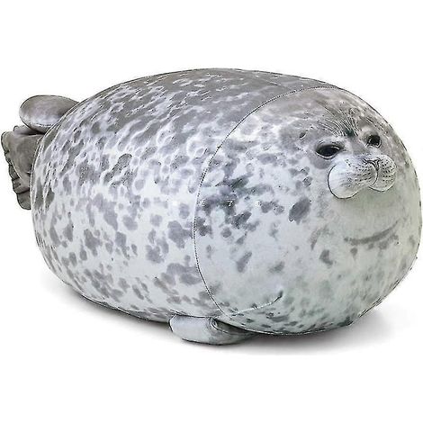 Coussin phoque de 60 cm, peluche phoque potelée en coton. (1/4)