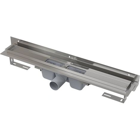 Alca - Caniveau de douche Flexible 55 cm, avec collier ajustable au mur, inox APZ4-550 (1/3)