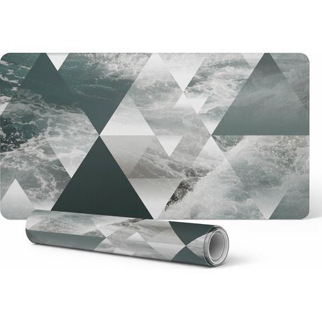 Alfombrilla de escritorio para dise帽adores gr谩ficos y dise帽adores, dise帽o de ondas geom茅tricas, 90x45 cm.