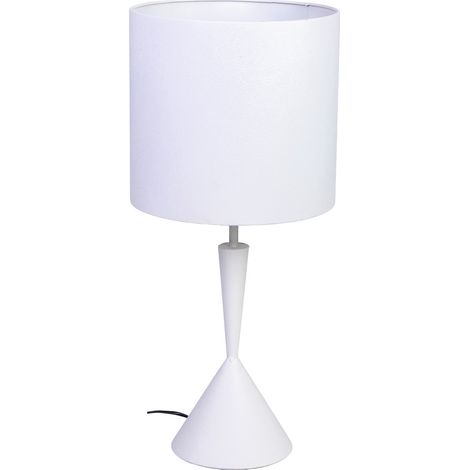 Lámpara de mesa de metal blanco 30x30x52/66h cm (1/5)