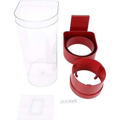 Distributeur de gobelets mural porte-papier jetable, pour la maison, la cuisine, le bureau, distribution automatique, corps Transparent rouge (1/5)