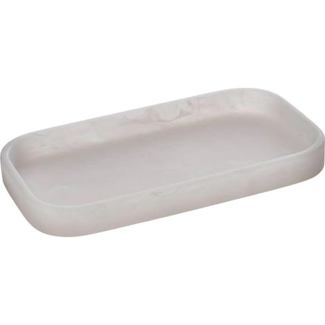 Plateau de Salle de Bain en Résine "Cloudy" 20cm Blanc