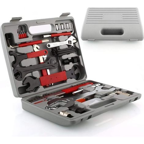 44 pièces Trousse d'outils de Réparation de Vélos avec Boîte en Plastique Outil de Réparation (1/5)
