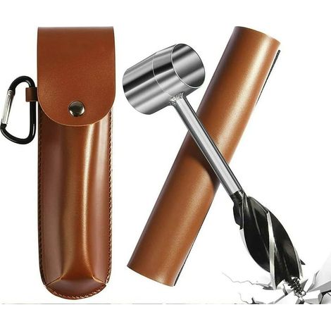 Tarière manuelle de survie avec clé, pour perçage bois et camping (1/4)