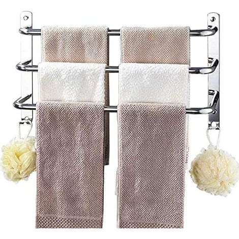 Porte-Serviettes Murale - Acier Inoxydable 304 - 53 cm - Chrome - Salle De Bain Cuisine Bureau Atelier - 1 Pièce (1/5)