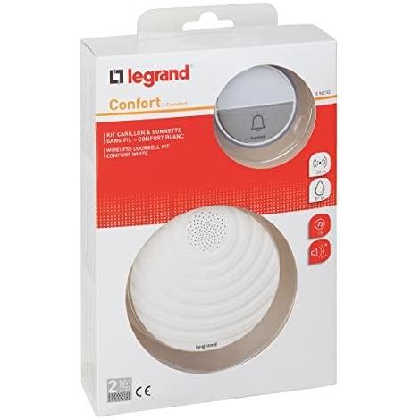 Legrand Comfort Kit de Timbre Inalámbrico Blanco 15 Melodías