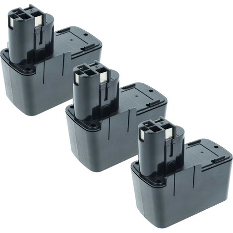 vhbw 3x Batterie compatible avec Bosch PSB 12VSP-2, PSR 120, PSR 12VES outil électrique (2100 mAh, NiMH, 12 V)