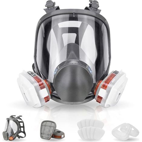 Gas Mask Dust Mask Protective Mask Reusable Full Face Respirator with Filters Ideal Mask for Polishing, Welding, Graffiti, Spray Painting (1/5)